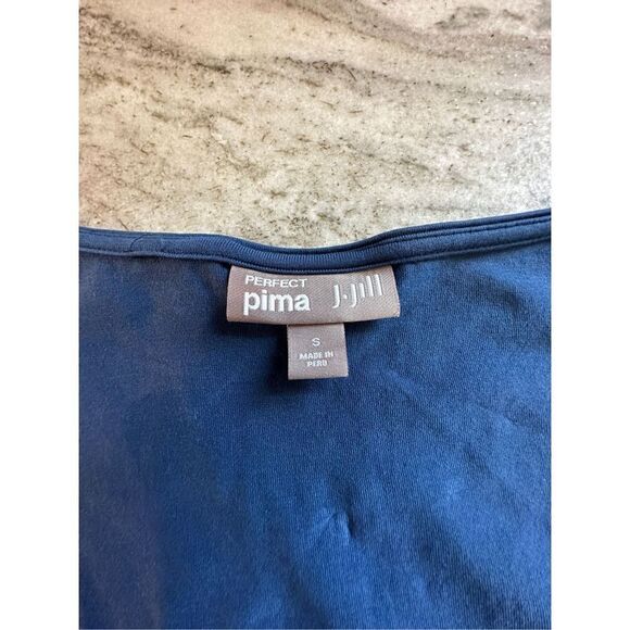 J. Jill Perfect Pima Blue V-Neck Sleeveless Maxi Dress Size Small - Picture 8 of 9